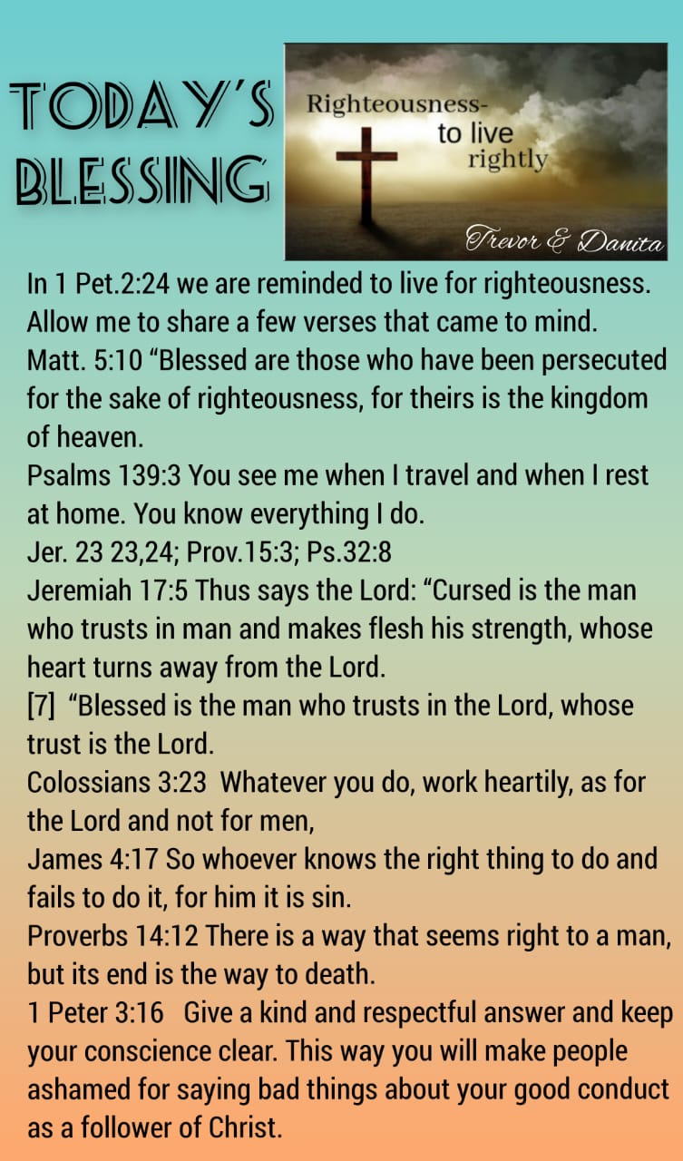 Live for righteousness