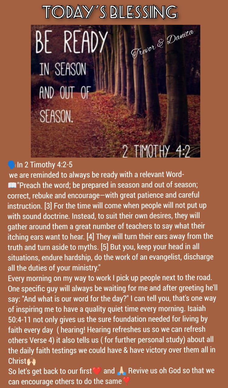 Be Ready in Season