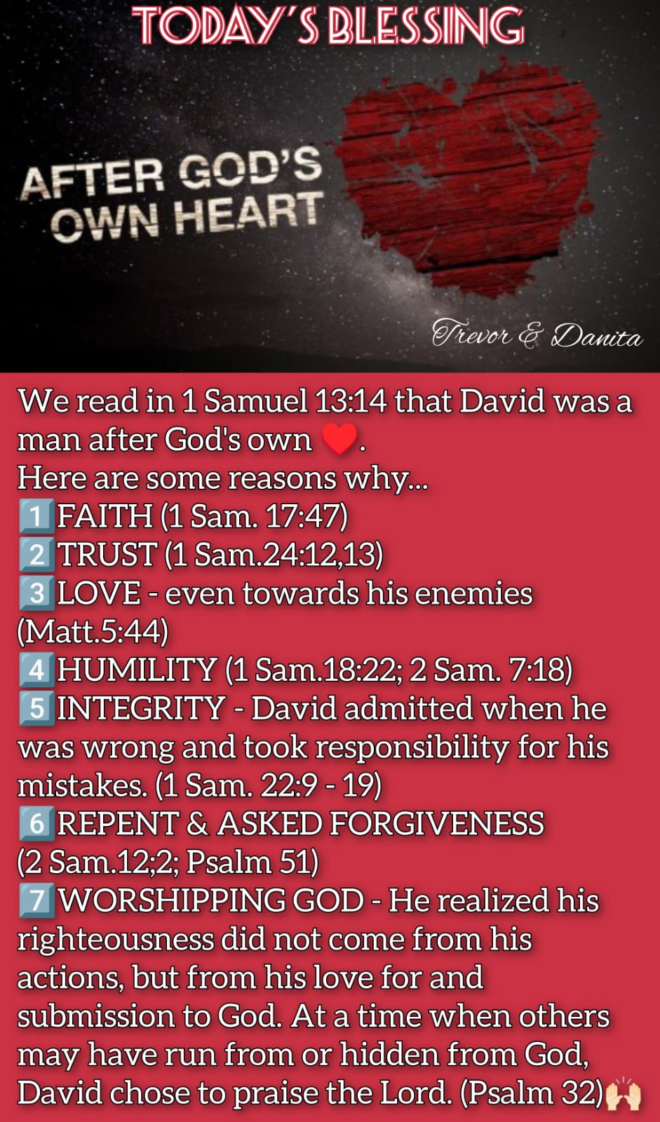 David chose to Praise