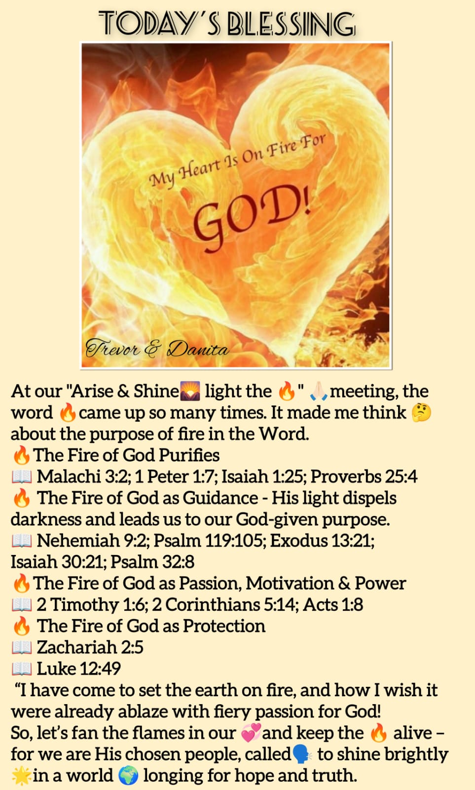 Fiery passion for God