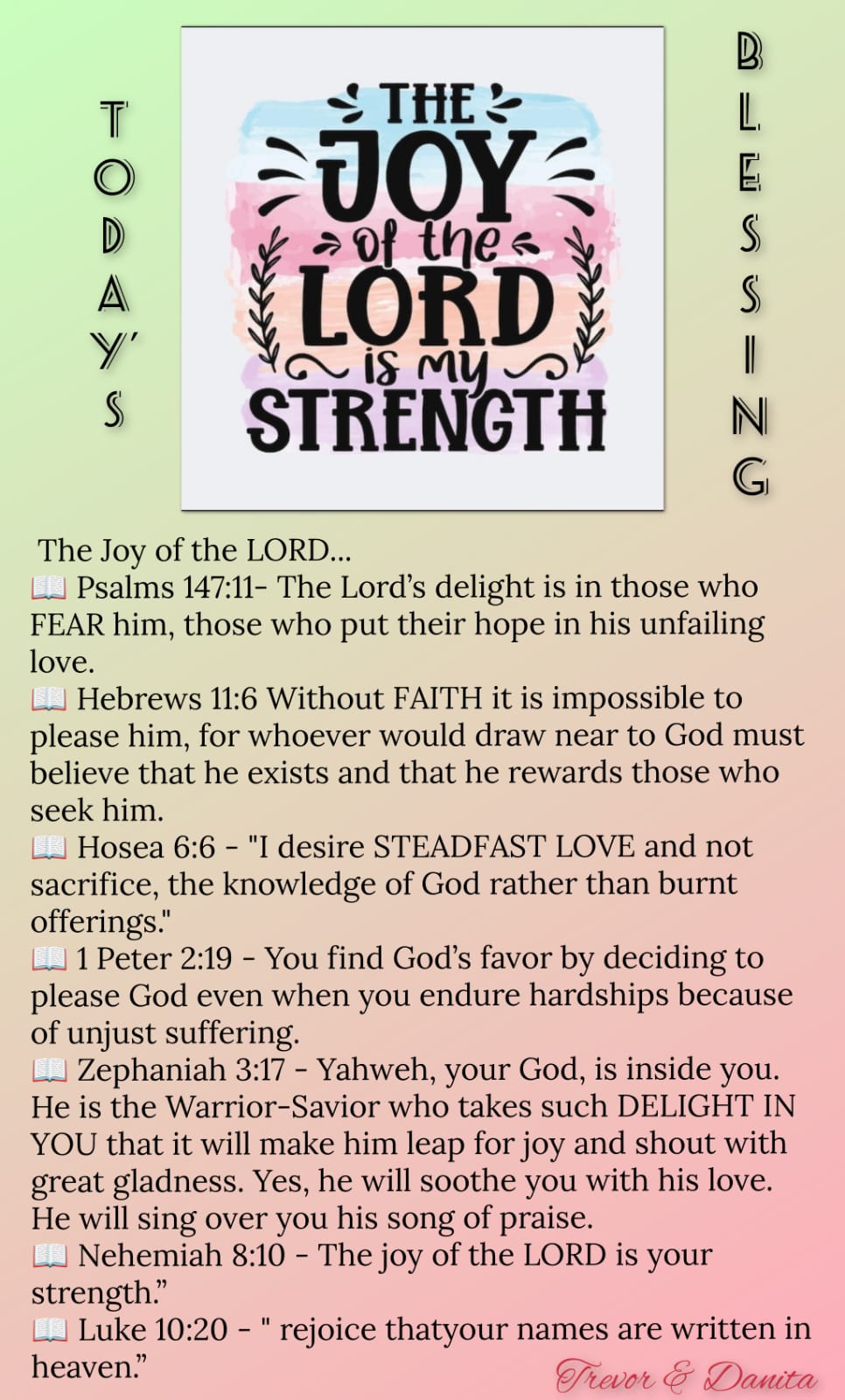 His Joy my strength