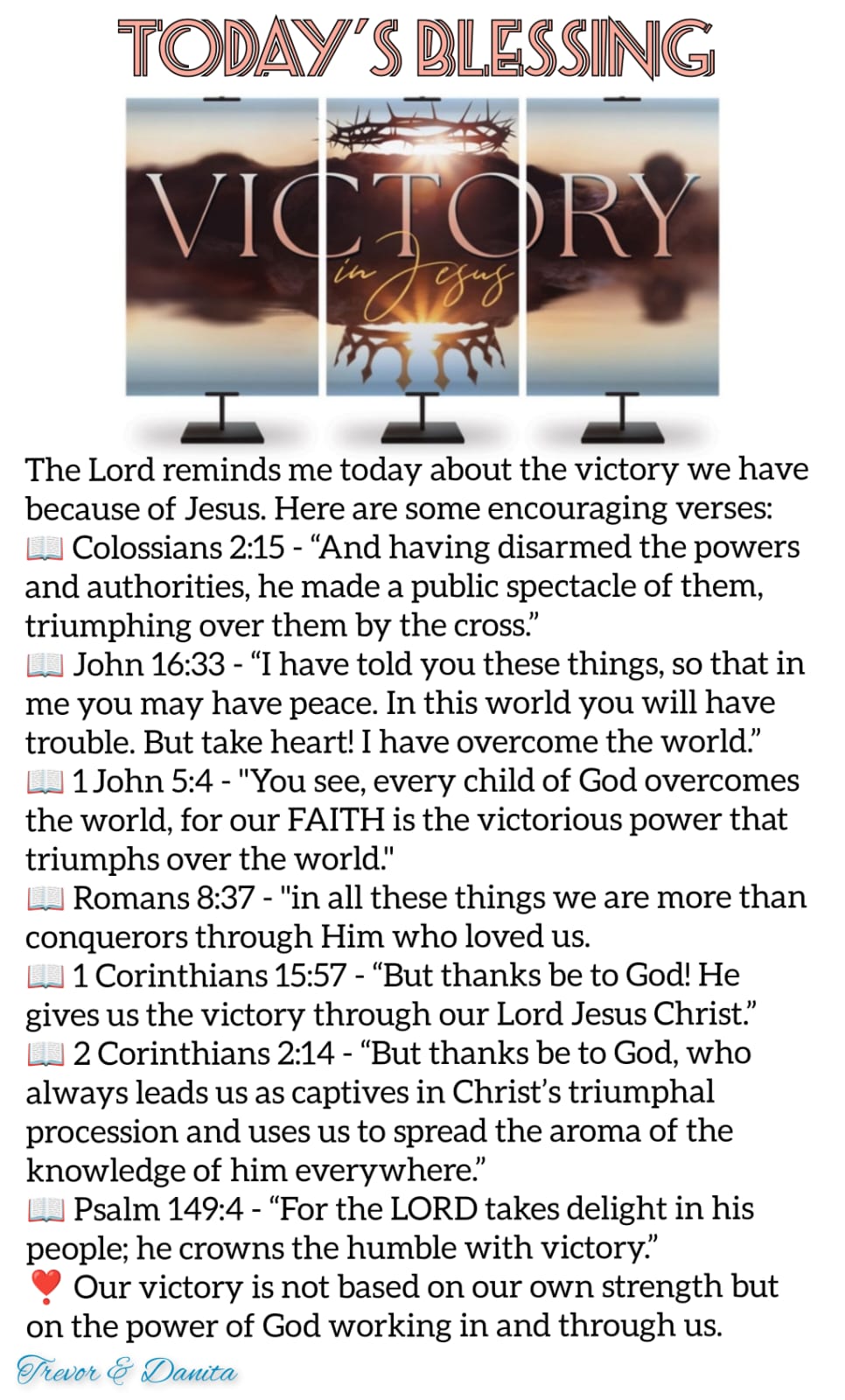 Victory because of Jesus